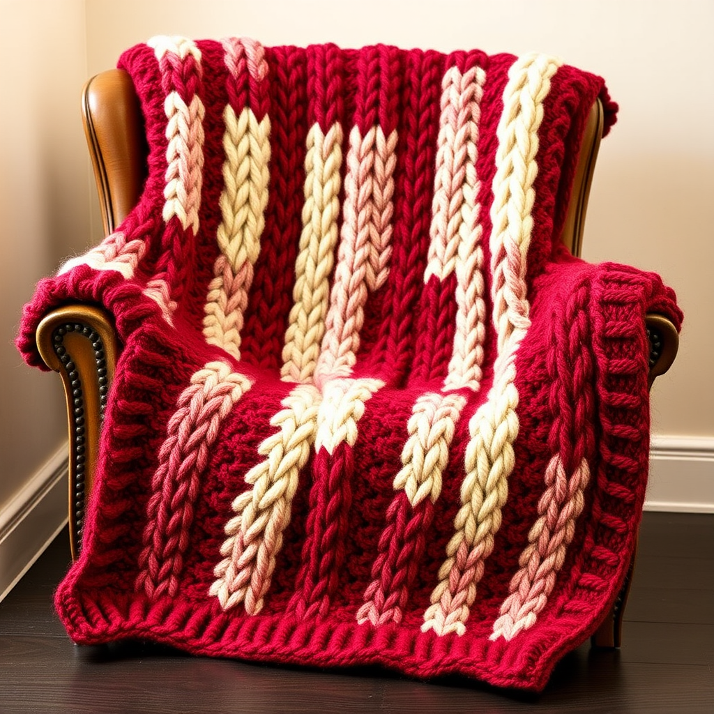 Cranberry Glow Holiday Throw Free Pattern – Knit a Cozy Festive Heirloom