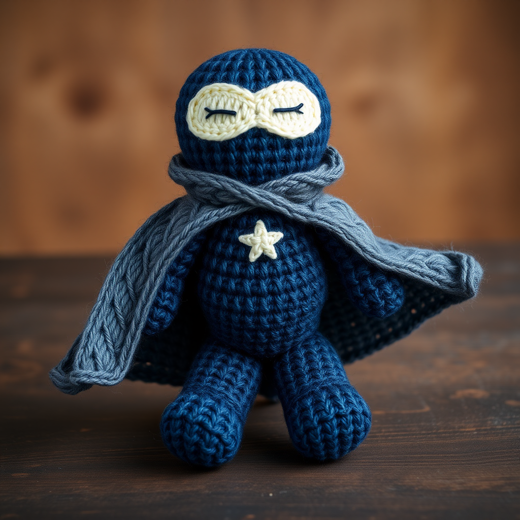 The Shadow Sentinel Amigurumi: A Free Knitting Pattern for a Cozy, Textured Superhero Guardian
