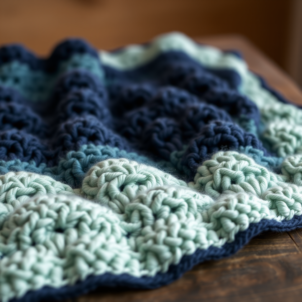 Ocean Breeze Ripple Blanket Free Pattern