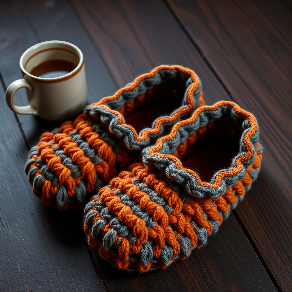 Emberstone Path Slippers Free Pattern – Crochet Cozy Hearth Warmers