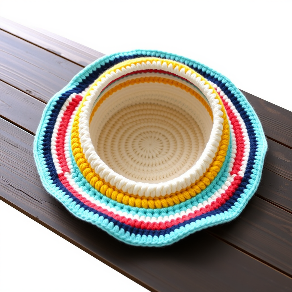 Sunny Shoreline Beach Ball Sunhat Free Pattern – A Crocheted Striped Summer Hat