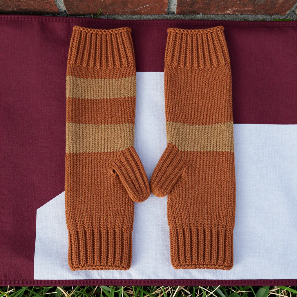 Cinnamon Gauge Knit Fingerless Gloves Free Pattern