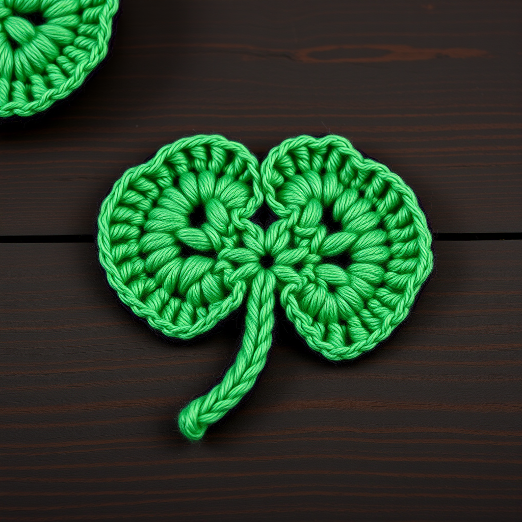 Lucky Clover Crochet Applique Free Pattern