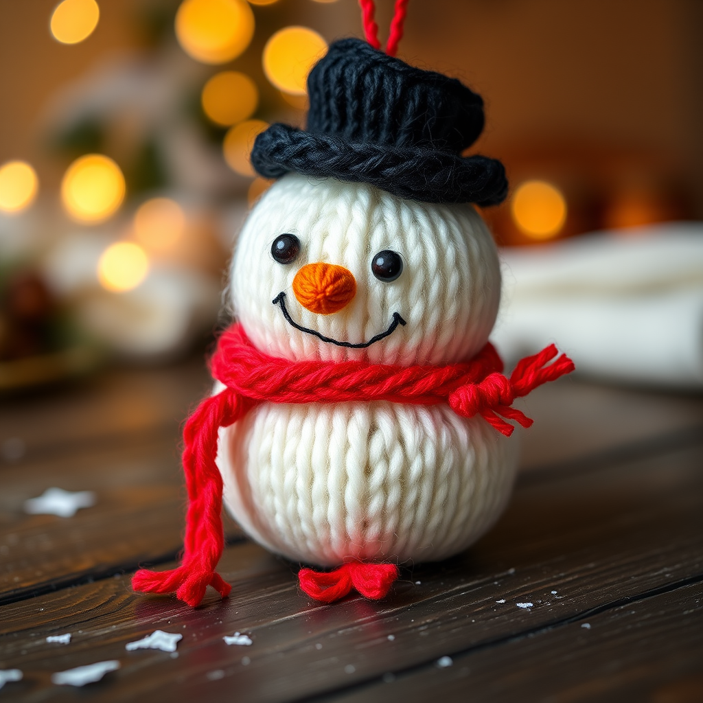 The Jovial Jingle Snowman Ornament Free Pattern – A Knitted Ode to Frosty Cheer
