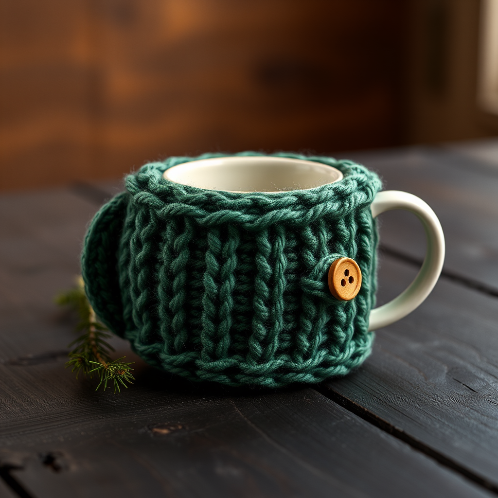 Whispering Pines Textured Mug Cozy Free Pattern