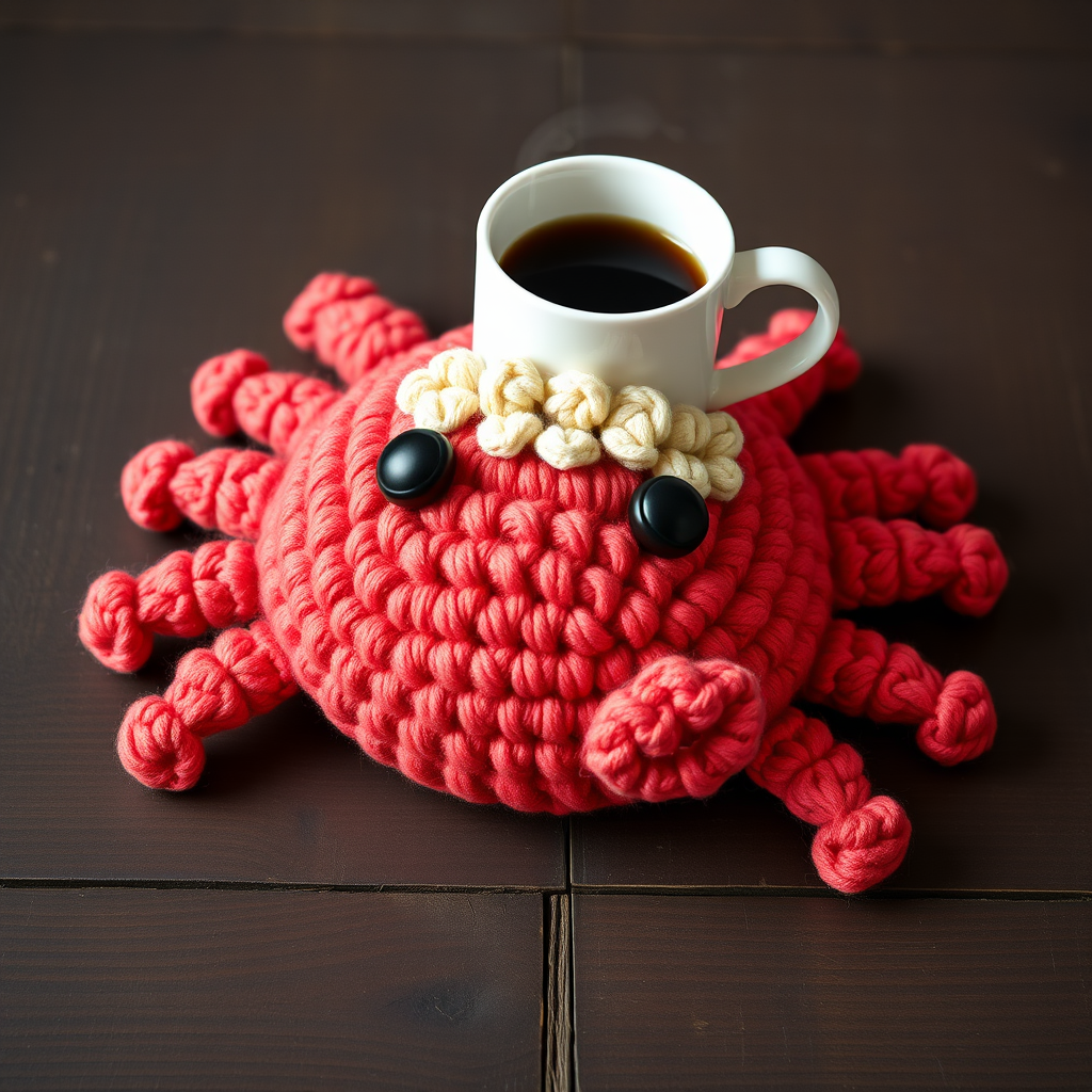 The Claw-some Crab Coaster Free Pattern – A Textured Crochet Mug Rug