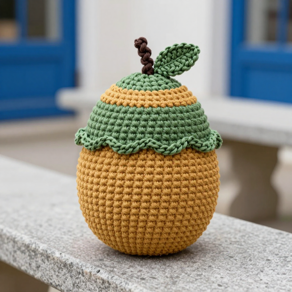 Ochre Acorn Egg Cozy Free Crochet Pattern