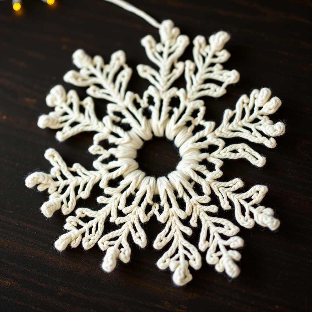 Frosted Fern Snowflake Free Crochet Pattern – Delicate Lacy Winter Ornament