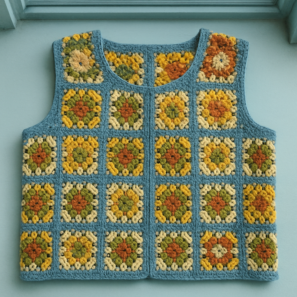 Retro Granny Square Vest Free Pattern