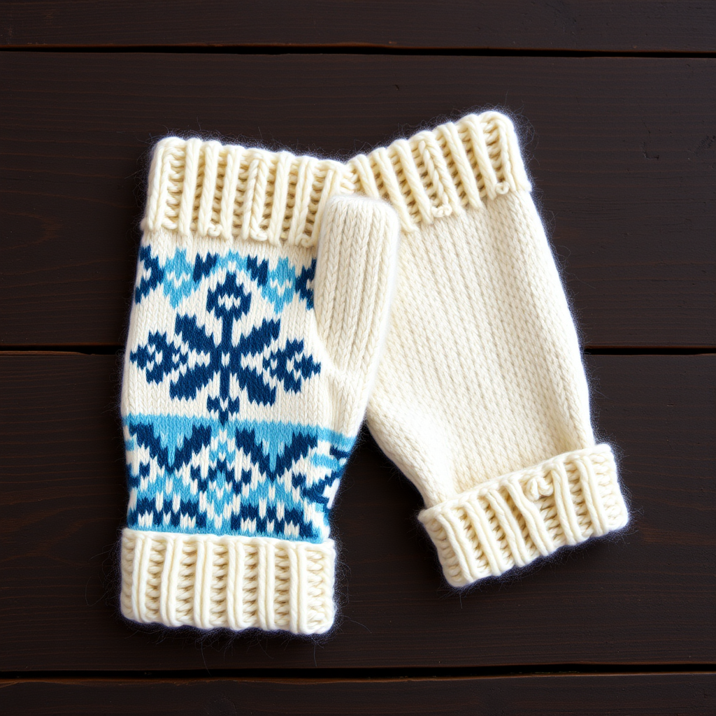 Aurora Ridge Fingerless Gloves Free Pattern – Knitted Nordic-Inspired Mitts