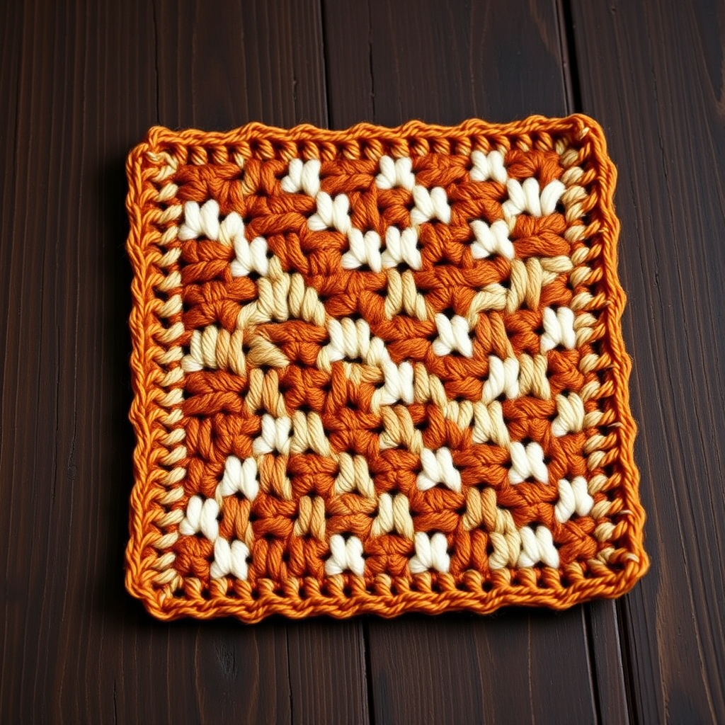 The Terra Cotta Tile Dishcloth Free Pattern – A Knitted Geometric Mosaic Cloth with Spike Stitch Accents