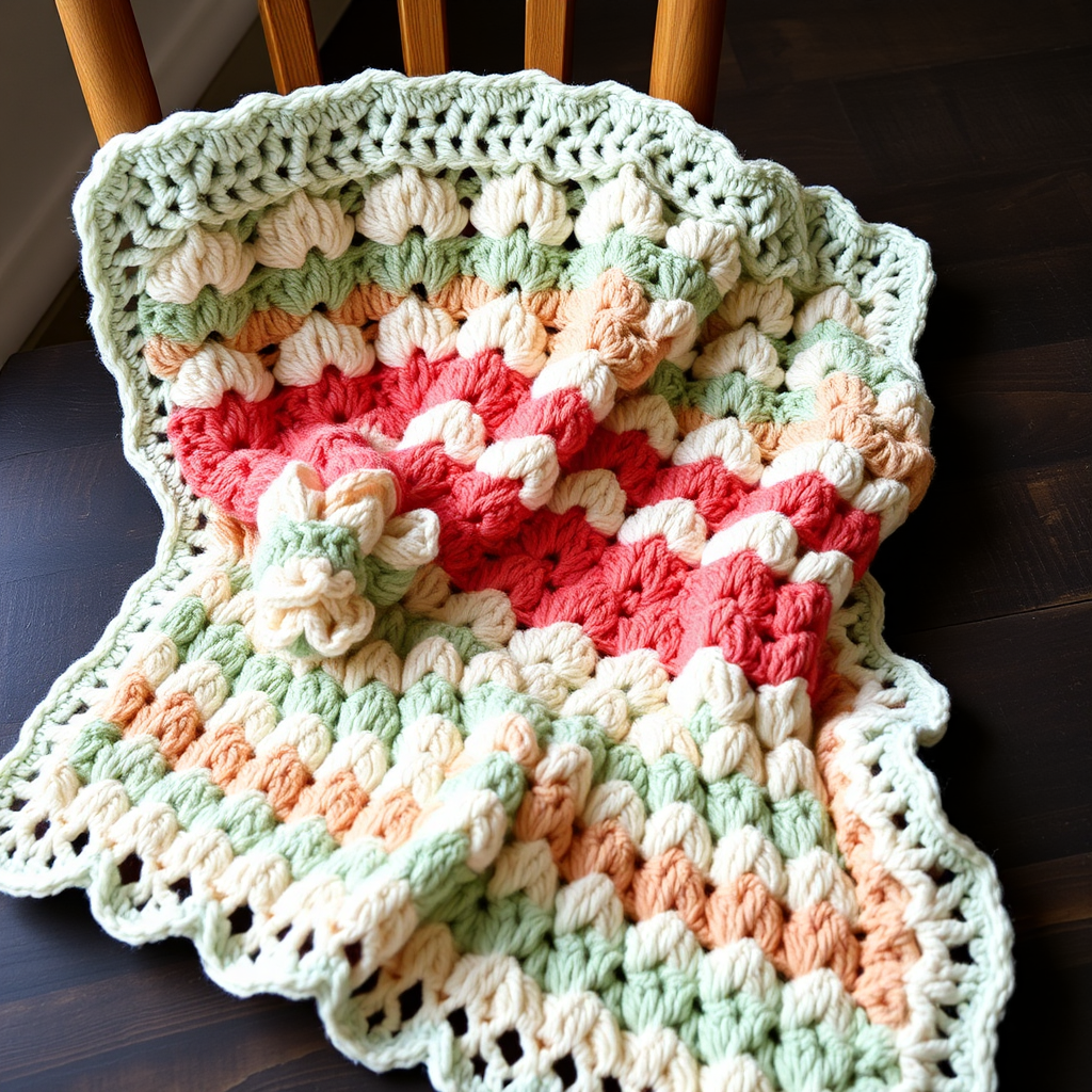 Ocean Mist Feather and Fan Throw Free Pattern – Crochet Heirloom Blanket