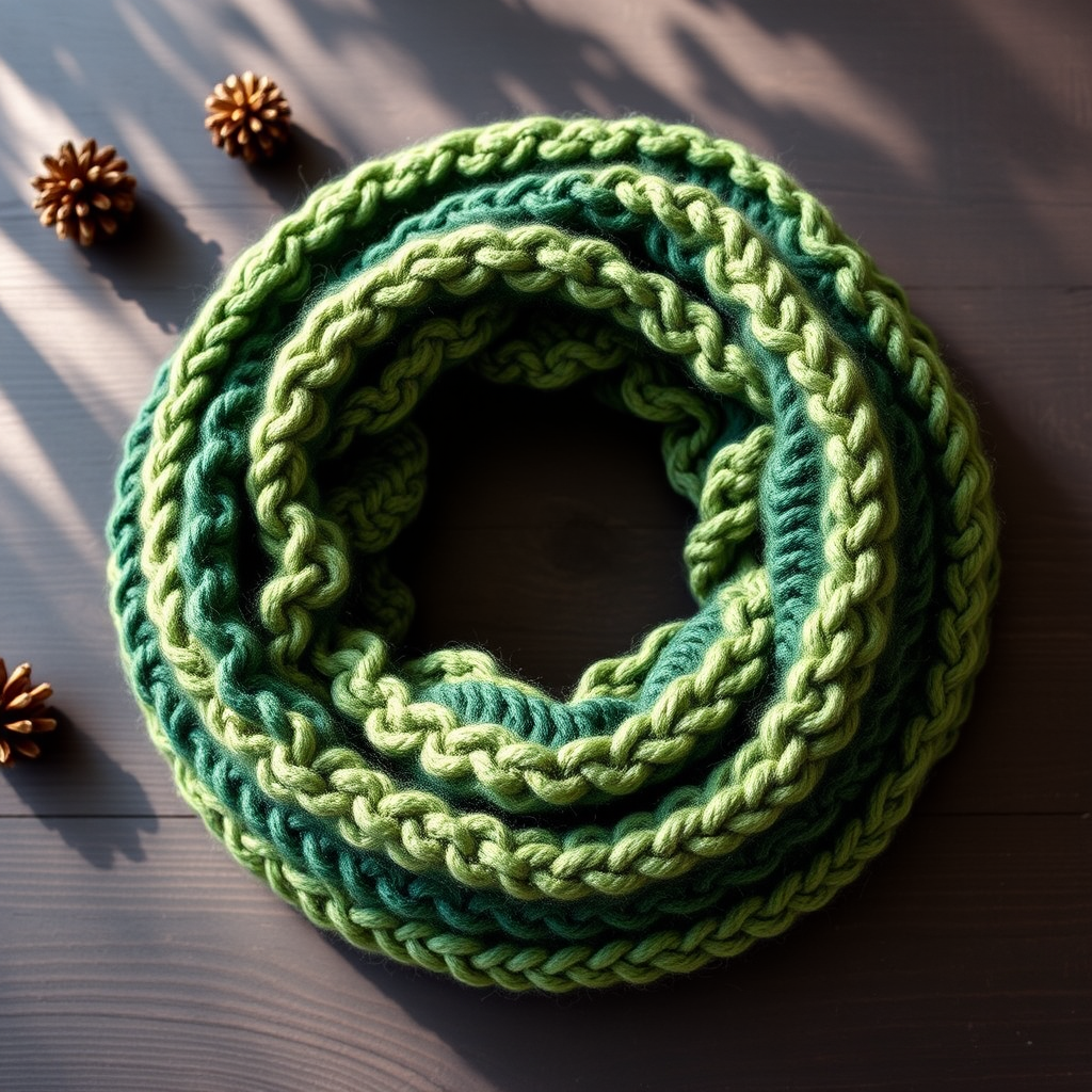 Whispering Pines Infinity Scarf Free Pattern – Knit a Forest Floor Wrap