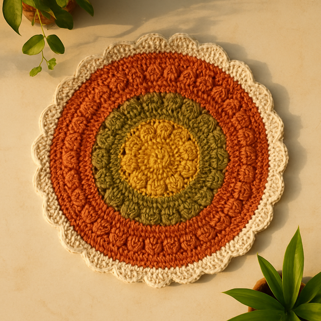 Sunlit Meadow Round Floor Rug Free Pattern
