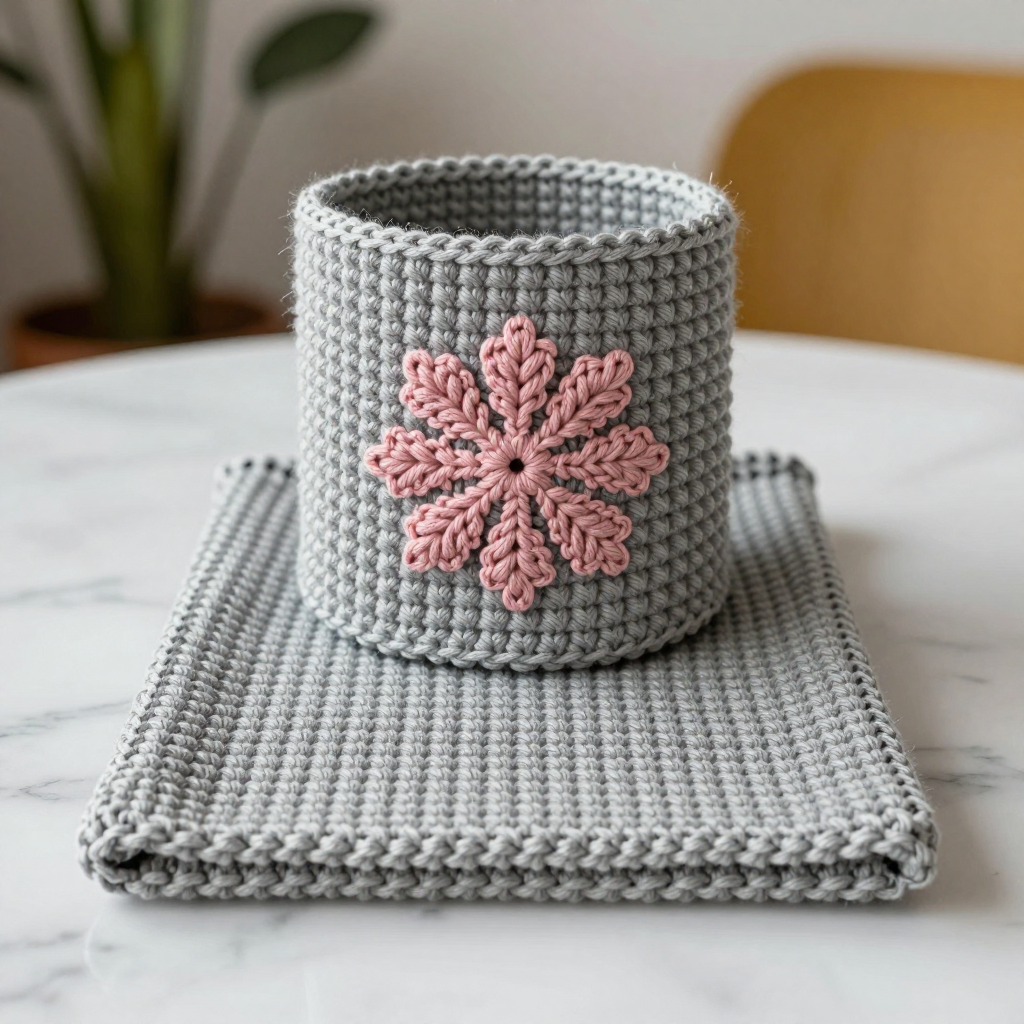 Grey Snowflake Motif Cozy Free Crochet Pattern