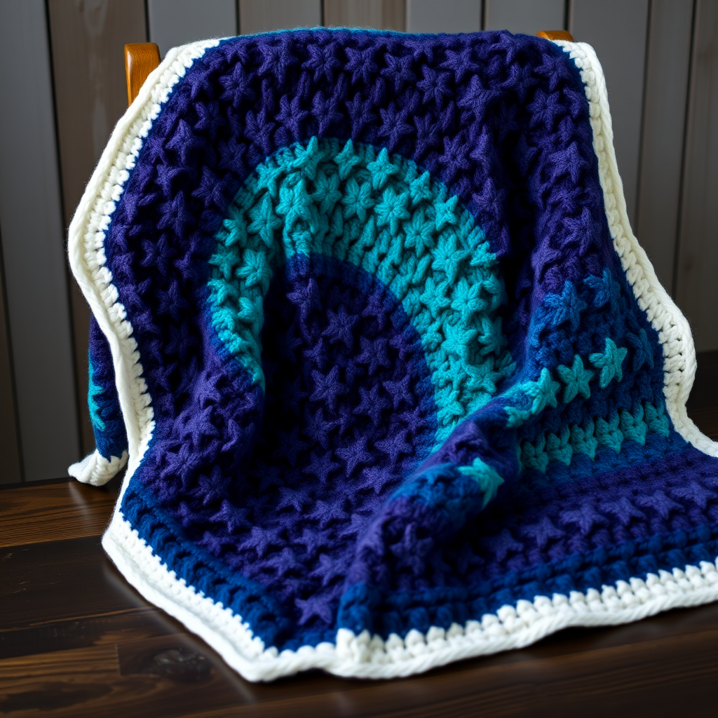 Aurora Borealis Star Stitch Blanket Free Pattern – Crochet a Night Sky Throw