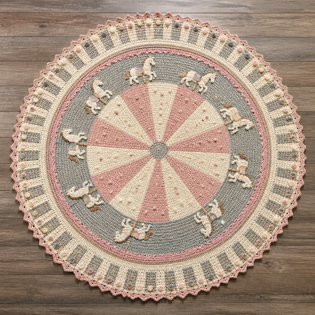 Crochet Vintage Carousel Horse Blanket Free Pattern