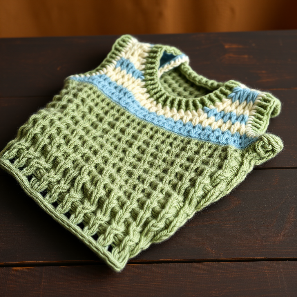 Meadow Breeze Linen Stitch Vest Free Knitting Pattern