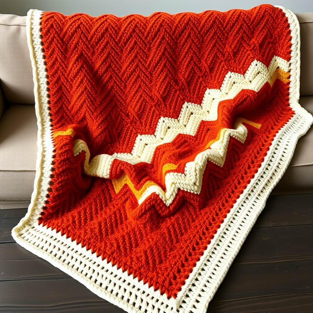 Sunset Ridge Chevron Throw Free Pattern