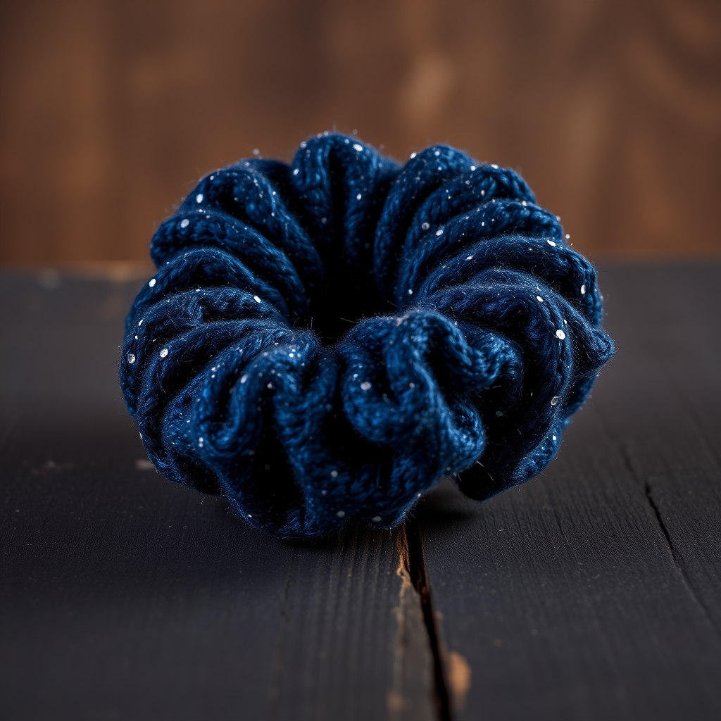 Free Pattern: Celestial Snowball Nebula Scrunchie