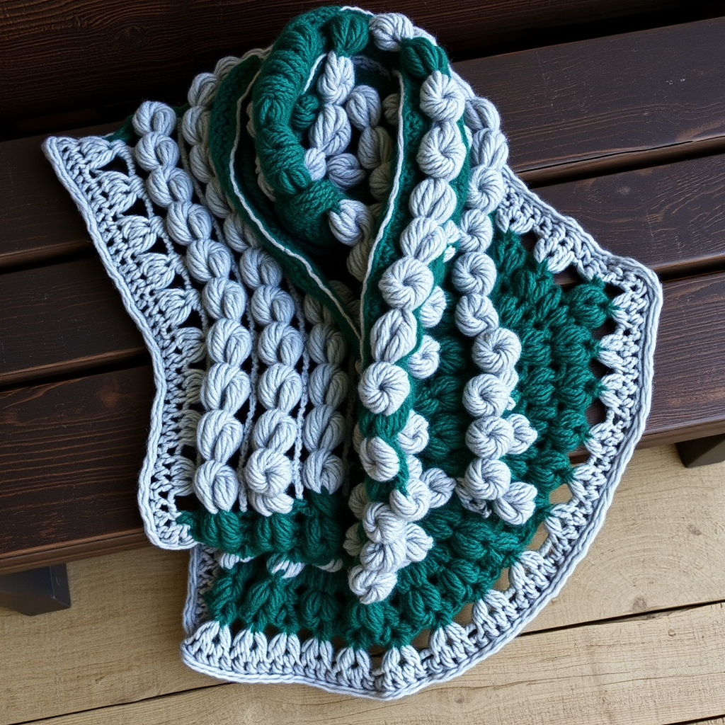 Whispering Pines Broomstick Lace Scarf Free Pattern