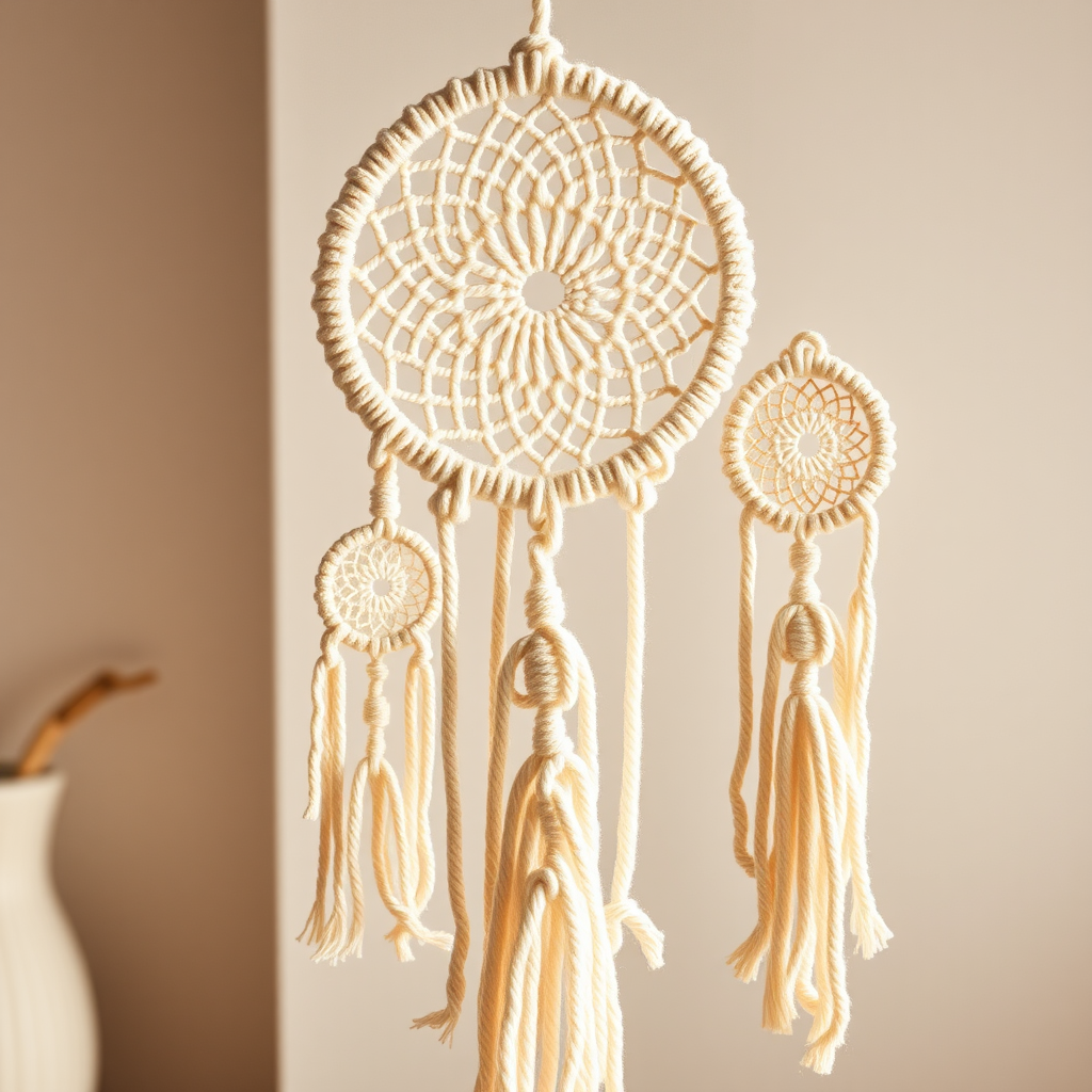 Elegant Crochet Dreamcatcher with Tassels