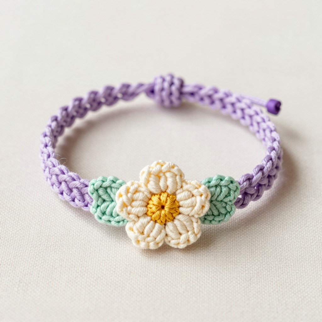 Moonpetal Thread Bracelet Free Pattern