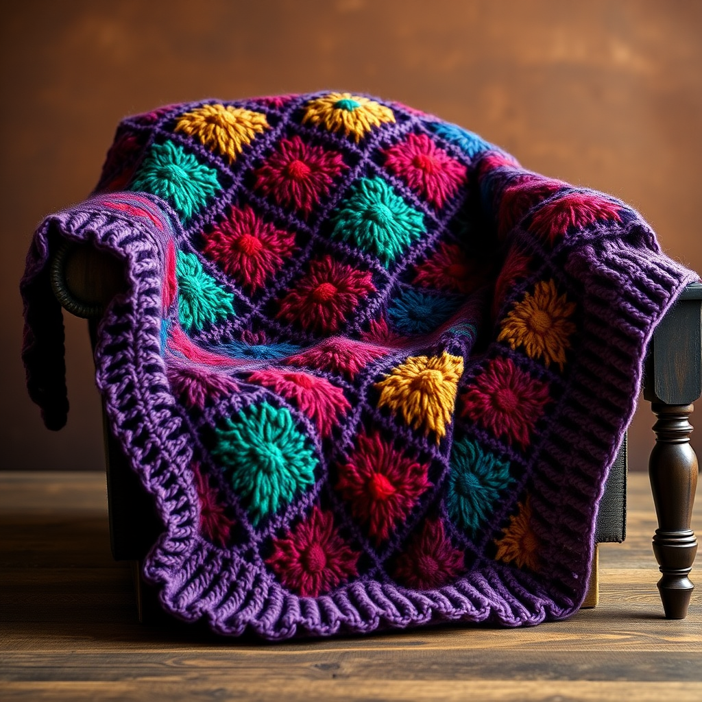 The Sovereign's Gemstone Throw: A Free Knitting Pattern for a Textured, Mosaic-Inspired Blanket