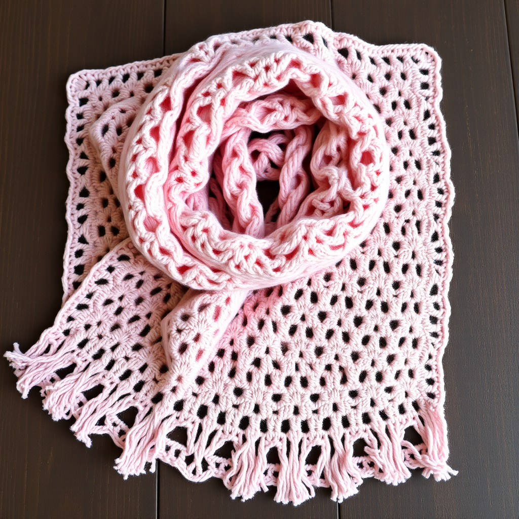 Meadow Mist Lace Crochet Scarf Free Pattern