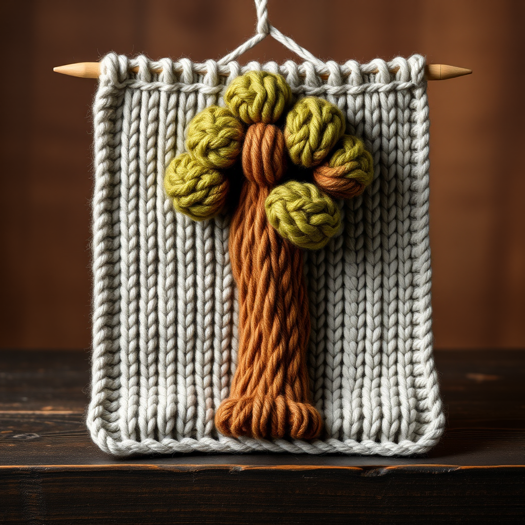 The Whispering Pines Forest Canopy: A Free Knitting Pattern for a Textured, 3D Woodland Wall Hanging