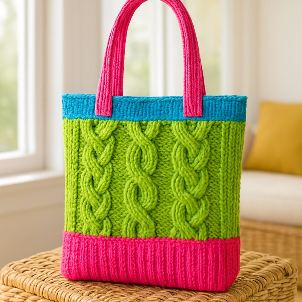 Dark Academia Neon Cable Tote - Free Pattern