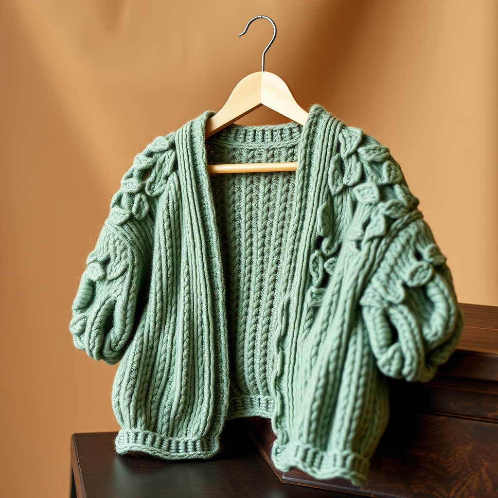 The Whispering Willow Cardigan Free Pattern – Knit a Draping Cocoon with Leaf Lace Panels