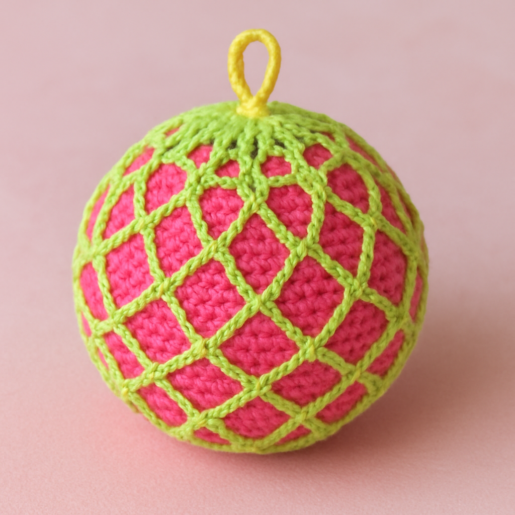 Neon Retro Lace Amigurumi Disco Ball - Free Pattern