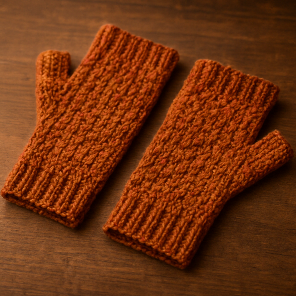 Crochet Warm and Textured Autumn Harvest Fingerless Gloves Free Pattern