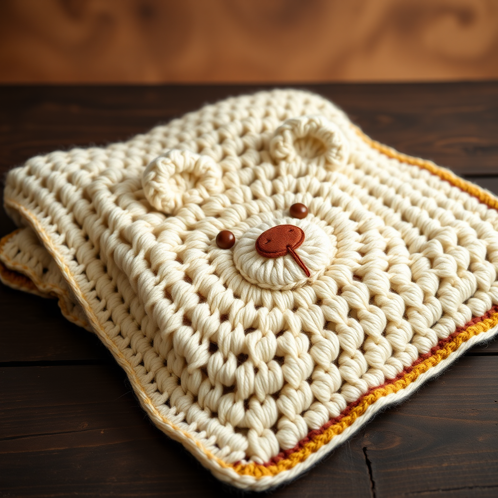 Snuggle Cub Teddy Bear Crochet Baby Blanket Free Pattern