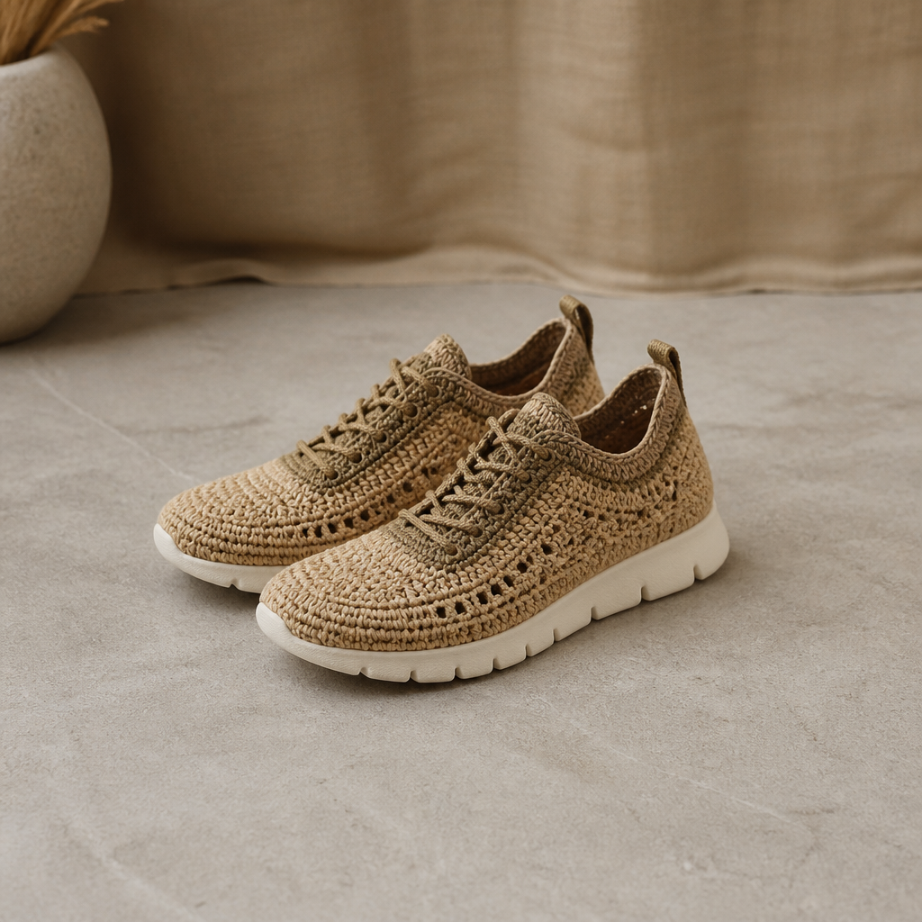 Crochet Elegant Textured Lace-Up Sneakers Free Pattern