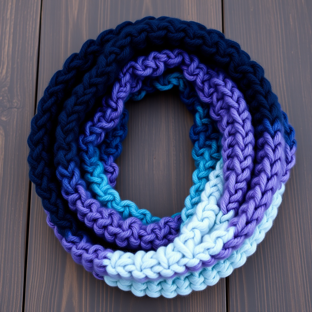 Aurora Boreal Loop Scarf Free Pattern – Crocheted Northern Lights Infinity Wrap
