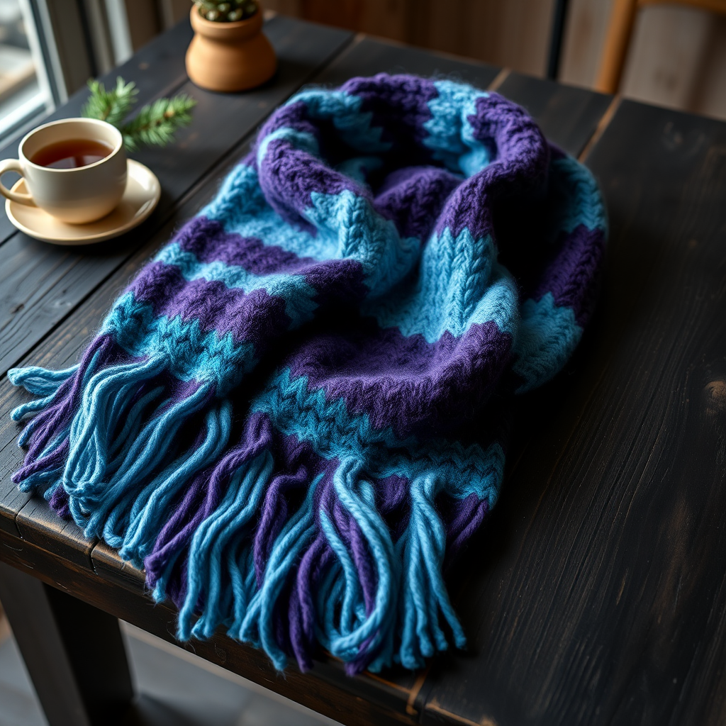 Aurora Borealis Chunky Scarf Free Pattern – Color-Shifting Knitted Wrap