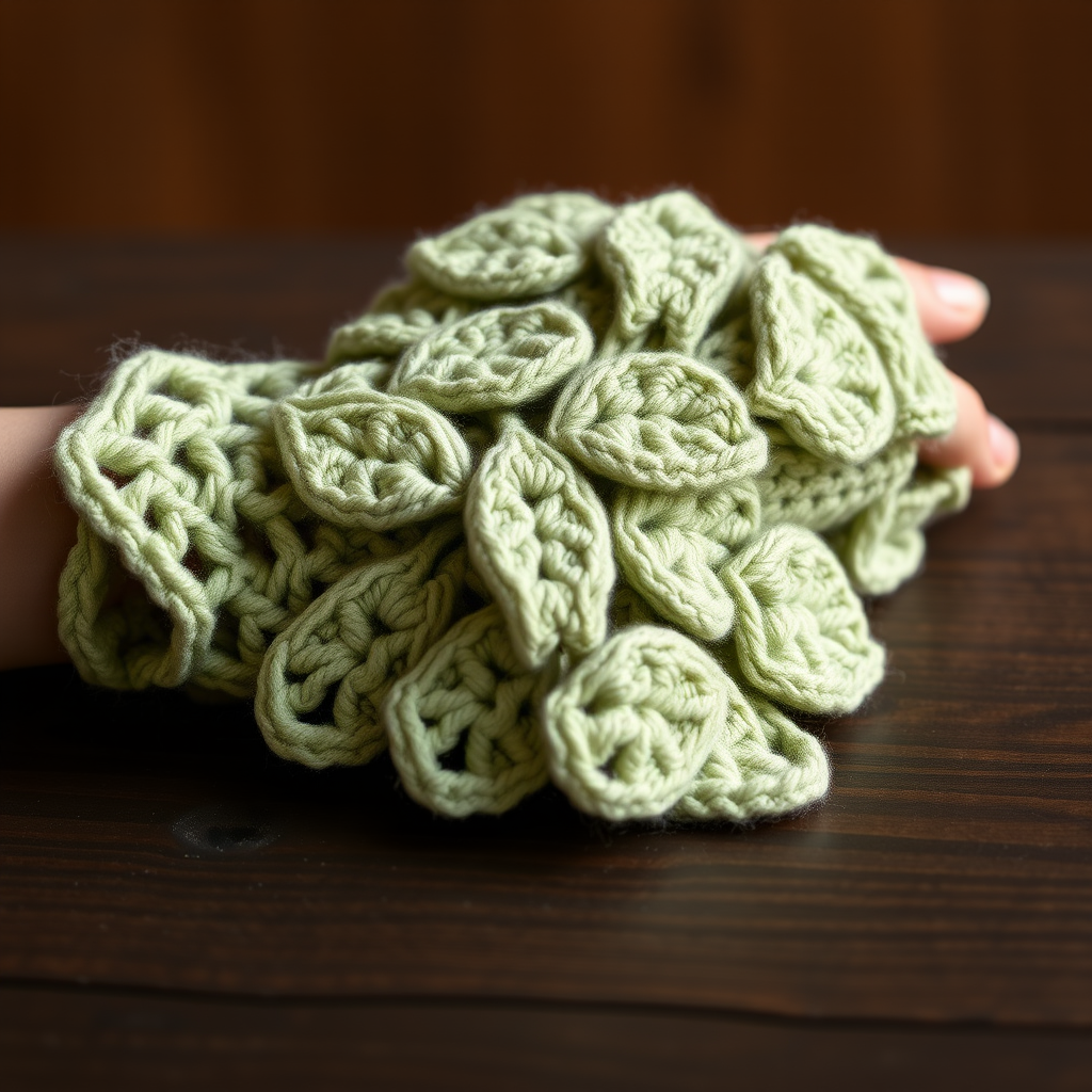 The Whispering Willow Wristers: A Free Crochet Pattern for Textured, Lacy Fingerless Gloves