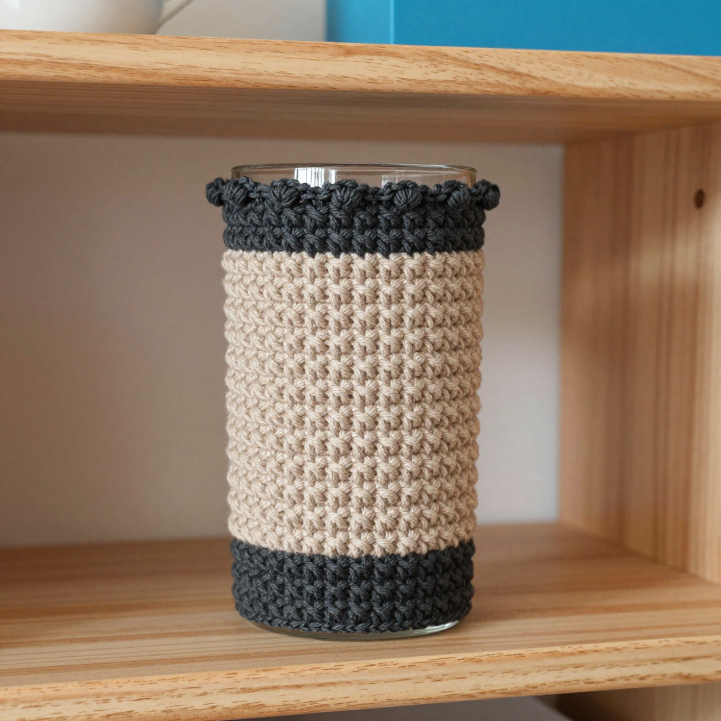 Moss Stitch Bohemian Glass Sleeve Free Pattern