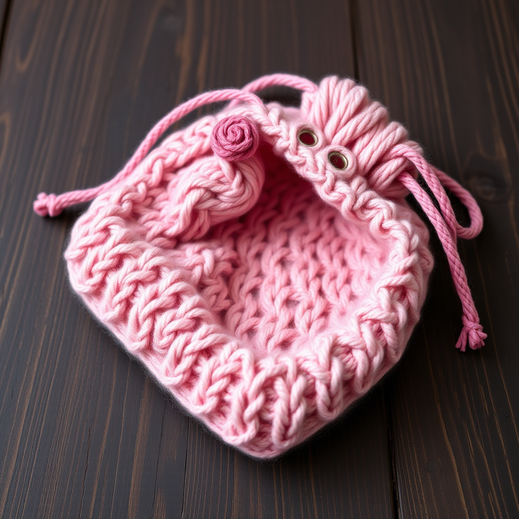 The Blushing Bloom Gift Pouch Free Pattern – A Knitted Rose Petal Drawstring Bag
