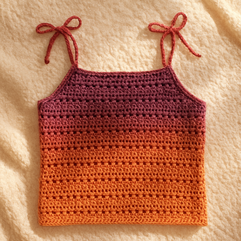Sunset Breeze Crochet Crop Top Free Pattern
