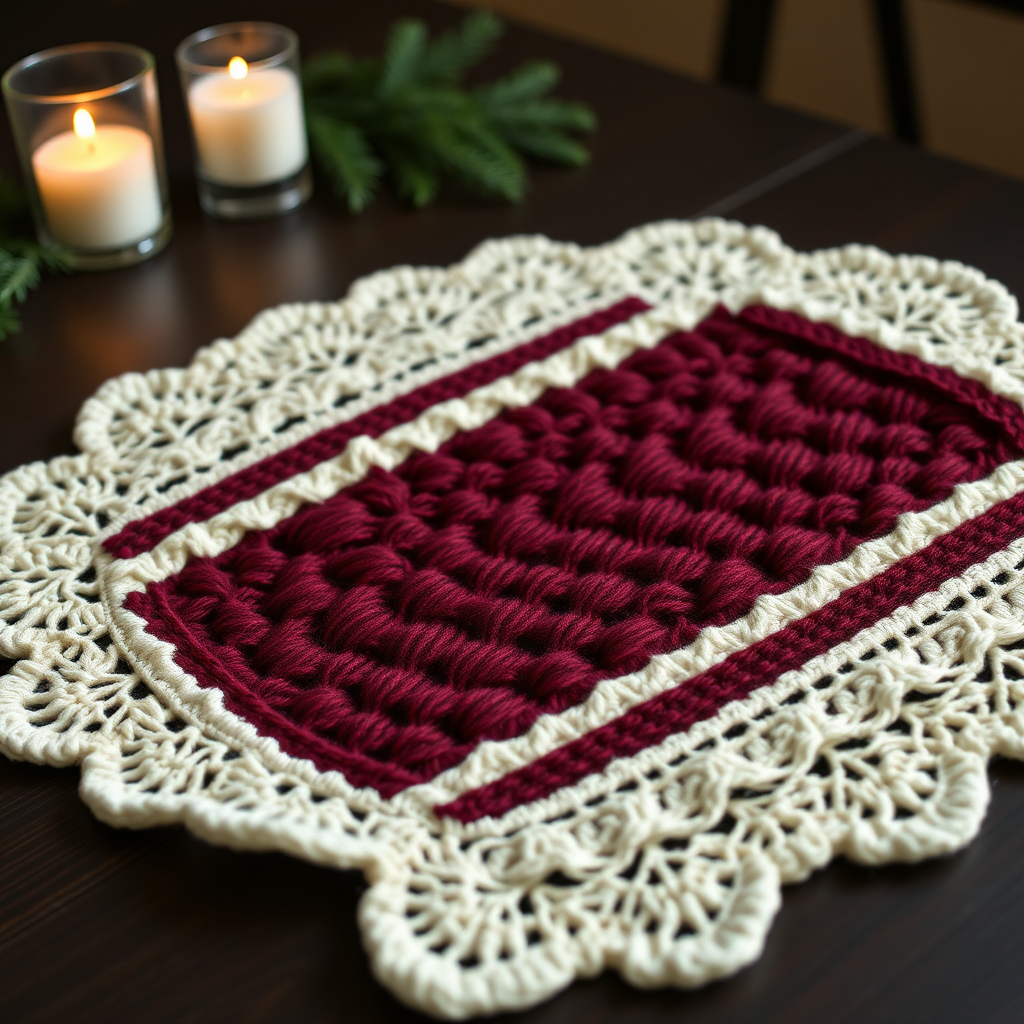 Noel Lace Cascade Placemat Free Pattern – Knit a Victorian-Inspired Festive Table Linen