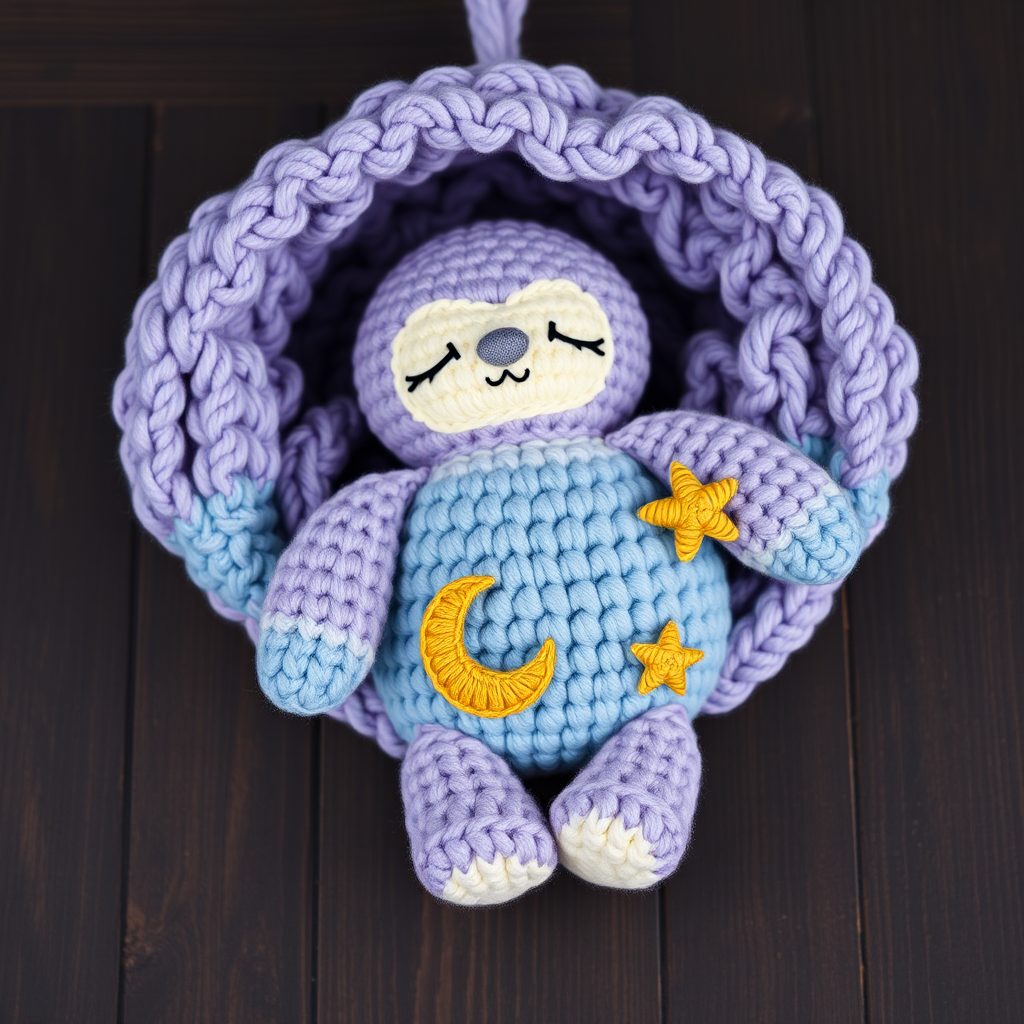 Starlight Sloth Amigurumi Free Pattern – Crochet a Dreamy Hanging Sleepyhead