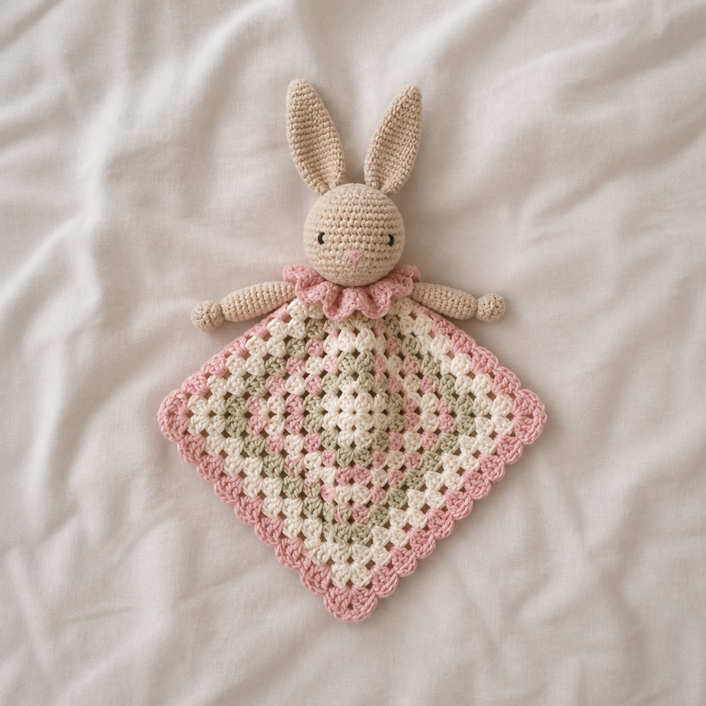 Crochet Adorable Pastel Bunny Lovey Amigurumi Free Pattern