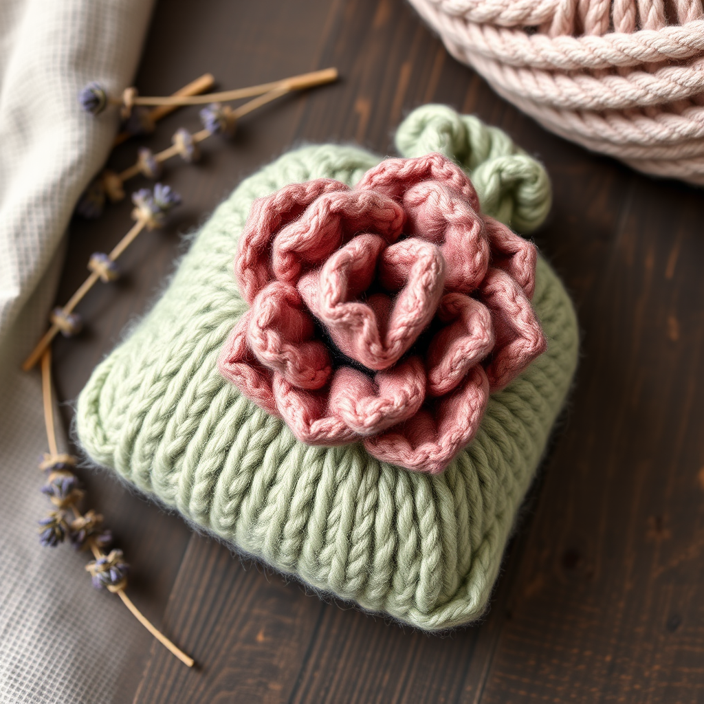 Whispering Wildflower Felted Sachet Free Pattern – A Knitted Botanical Keepsake