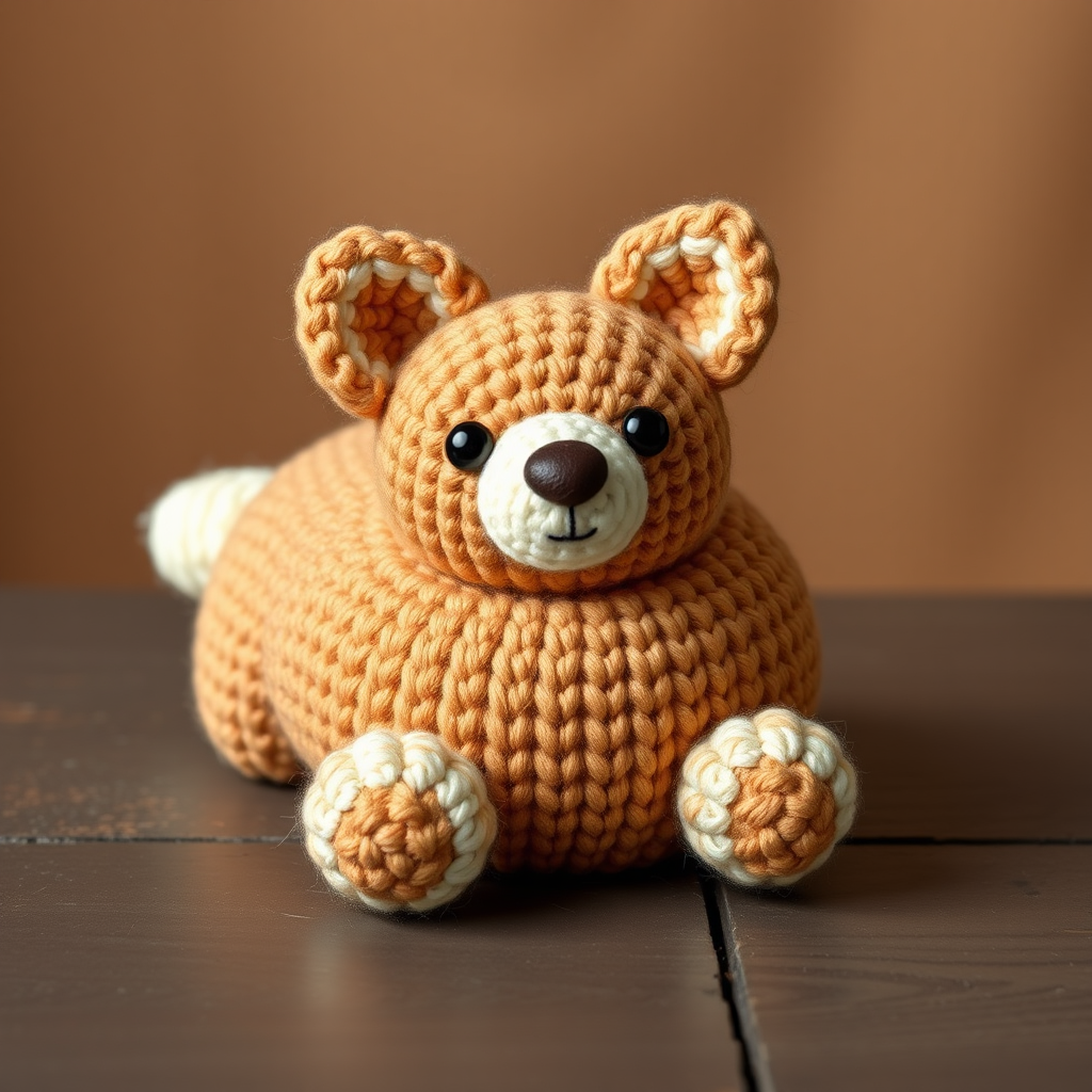 The Cozy Corgi Companion: A Free Knitting Pattern for a Textured, Chunky Yarn Dog Toy