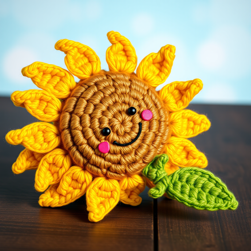 Sunny Meadow Sunflower Amigurumi Free Pattern – Crocheted Cheerful Flower Plush