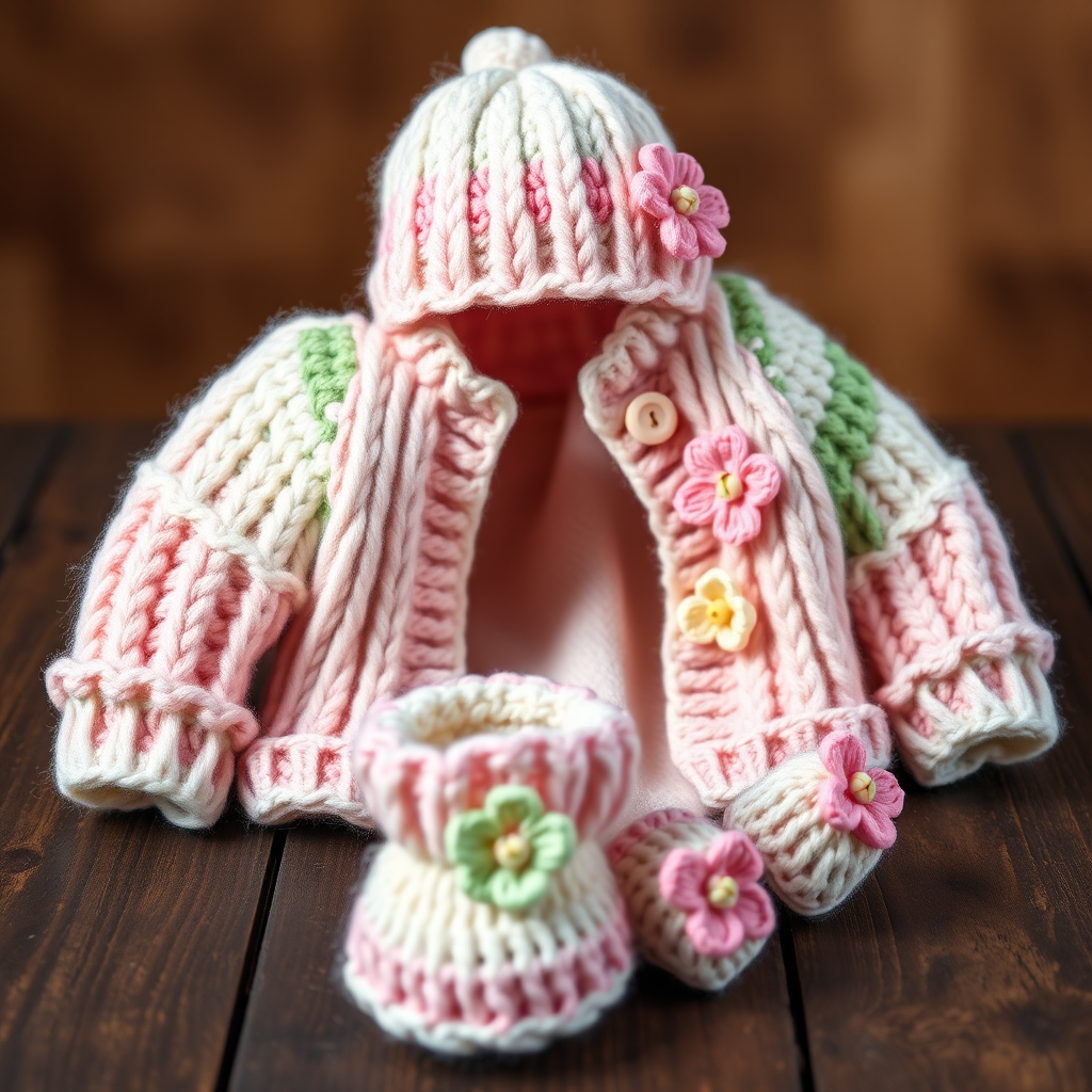 Hibiscus Blossom Baby Layette Set Free Pattern