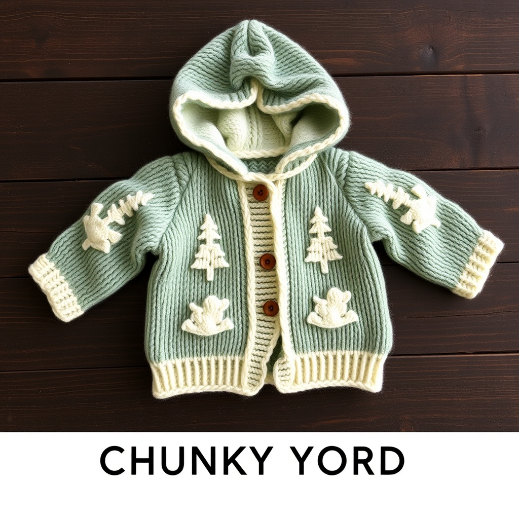 Whispering Pine Hooded Baby Cardigan Free Pattern – A Forest-Whimsy Knit